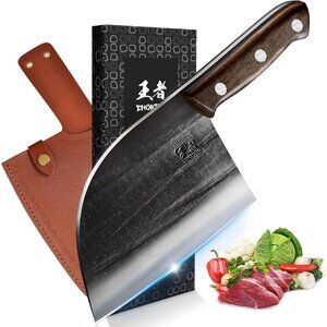 6.7" Chef Knife, Full Tang Vegetable Meat Cleaver for Kitchen, High-Carbon Stain